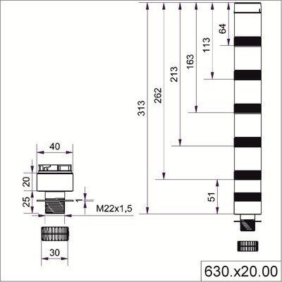 Kolumna sygnalizacyjna (akcesoria montażowe), 63082000 - schemat