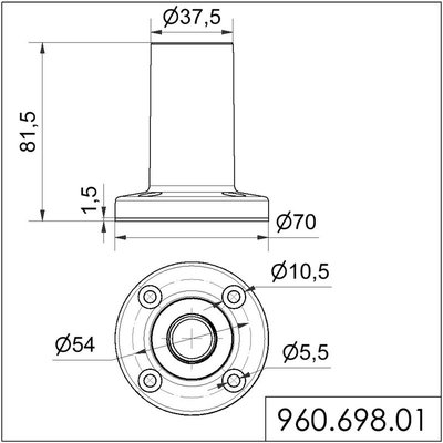 Kolumna sygnalizacyjna (akcesoria montażowe), 96069801 - schemat