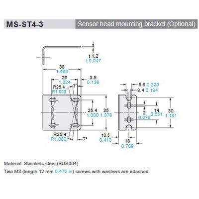 Komplet uchwytów MS-ST4-3 - schemat