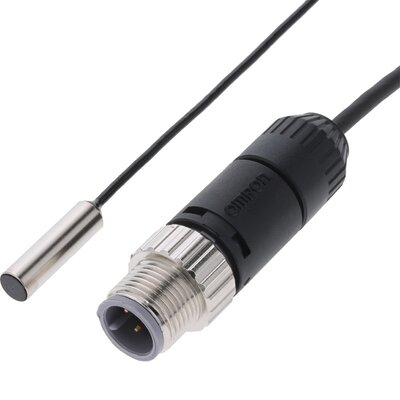 Czujnik indukcyjny zbliżeniowy, mosiądz, średnica czujnika 5,4 mm, 10..30 V DC, E2EC-C1R5D1-M1TGJ 0.5M