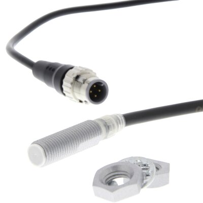 Czujnik indukcyjny zbliżeniowy, mosiądz pokryty PTFE, średnica czujnika 8 mm, 10..30 V DC, E2EQ-X3D28-M1TGJ 0.3M