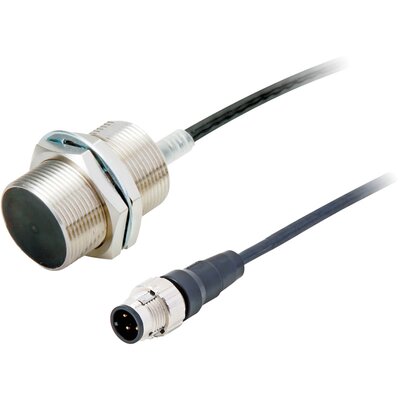 Czujnik indukcyjny zbliżeniowy, niklowany mosiądz, średnica czujnika 30 mm, 10..30 V DC, E2ERZ-X8D2-M1TGJ 0.3M
