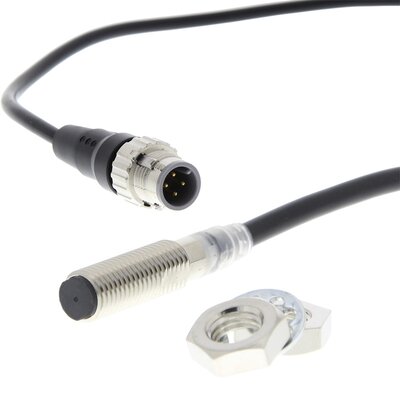 Czujnik indukcyjny zbliżeniowy, niklowany mosiądz, średnica czujnika 8 mm, 10..30 V DC, E2E-X3D18-M1TGJ-T 0.3M