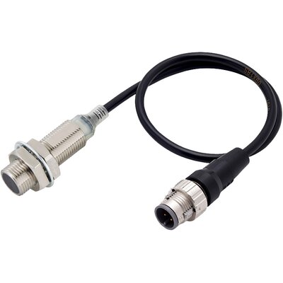 Czujnik indukcyjny zbliżeniowy, niklowany mosiądz, średnica czujnika 12 mm, 12..24 V DC, E2E-X4D1-M1J-T 0.3M