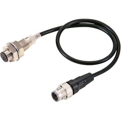 Czujnik indukcyjny zbliżeniowy, niklowany mosiądz, średnica czujnika 12 mm, 10..30 V DC, E2E-X6B1T12-M1TJ 0.3M