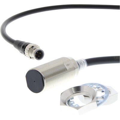 Czujnik indukcyjny zbliżeniowy, niklowany mosiądz, średnica czujnika 18 mm, 10..30 V DC, E2E-X11D118-M1TGJ 0.3M