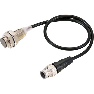 Czujnik indukcyjny zbliżeniowy, niklowany mosiądz, średnica czujnika 18 mm, 10..30 V DC, E2E-X12B3D18-M1TJ 0.3M