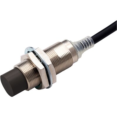Czujnik indukcyjny zbliżeniowy, niklowany mosiądz, średnica czujnika 18 mm, 10..30 V DC, E2E-X10MB1T18-R 2M