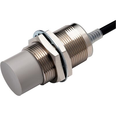 Czujnik indukcyjny zbliżeniowy, niklowany mosiądz, średnica czujnika 30 mm, 10..30 V DC, E2E-X18MB1T30-R 2M