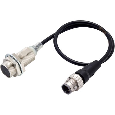 Czujnik indukcyjny zbliżeniowy, niklowany mosiądz, średnica czujnika 18 mm, 10..30 V DC, E2E-X8D1-M1J-T 0.3M