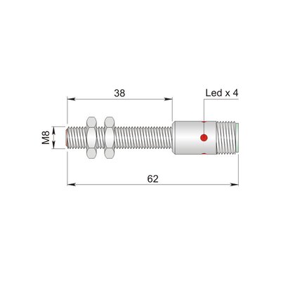 Czujnik indukcyjny SI8-C1 NPN NO H, I08000009