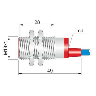 Czujnik indukcyjny Namur, ATEX, model SI18-N5 LC10 AGD1, Y18000042