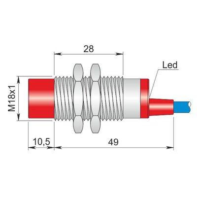Czujnik indukcyjny Namur, ATEX, model SI18-NE8 LC10 AGD1, Y18000046