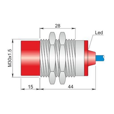 Czujnik indukcyjny Namur, ATEX, model SI30-NE15 LC10 AGD1, Y30000045