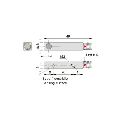 Czujnik indukcyjny SIPA8-C2 PNP NO H1, SIP000028