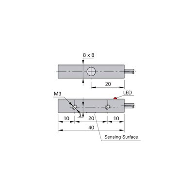 Czujnik indukcyjny SIPC8-C2 PNP NC LC10, SIP000198