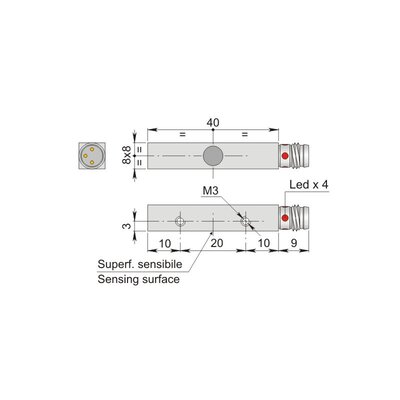 Czujnik indukcyjny SIPC8-C2 PNP NC H1, SIP000038
