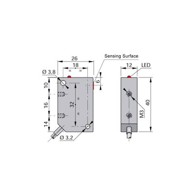 Czujnik indukcyjny SIP12-CE4 PNP NO+NC LC10, SIP000218