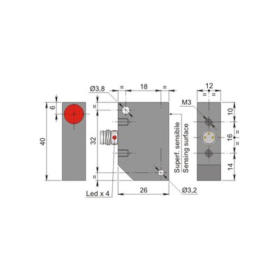 Czujnik indukcyjny SIP12-CE4 PNP NC H1, SIP000059