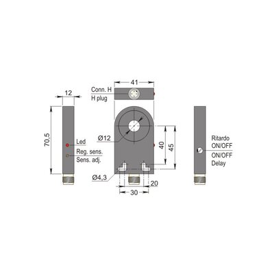 Czujnik indukcyjny z otworem SIA12-CE PNP NO+NC H R, SIA000141