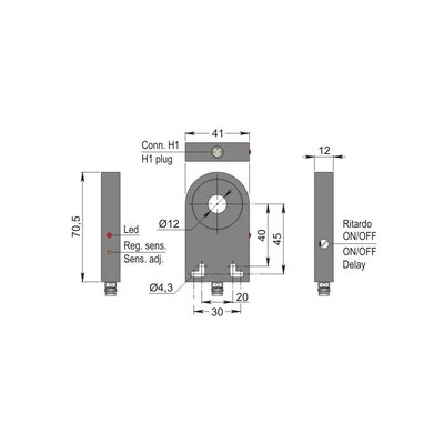 Czujnik indukcyjny z otworem SIA12-CE PNP NO H1 R, SIA000140