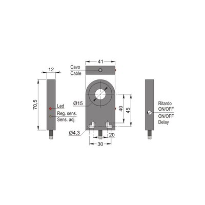 Czujnik indukcyjny z otworem SIA15-CE PNP NO+NC R, SIA000142