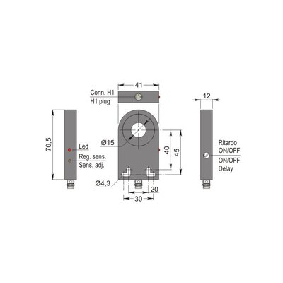 Czujnik indukcyjny z otworem SIA15-CE PNP NO H1 R, SIA000143