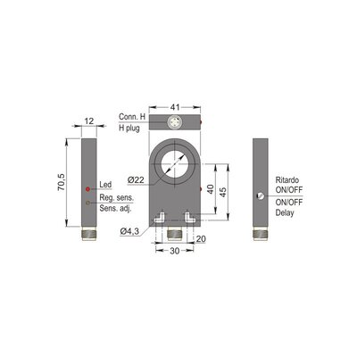Czujnik indukcyjny z otworem SIA22-CE NPN NO+NC H R, SIA000124