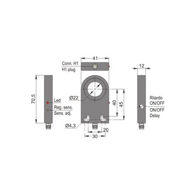 Czujnik indukcyjny z otworem SIA22-CE PNP NO H1 R, SIA000146