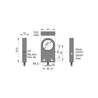 Czujnik indukcyjny z otworem SIA30-CE PNP NO+NC R, SIA000148