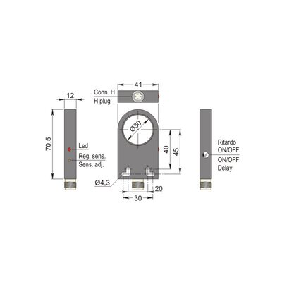 Czujnik indukcyjny z otworem SIA30-CE PNP NO+NC H R, SIA000150