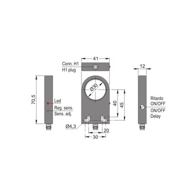Czujnik indukcyjny z otworem SIA30-CE PNP NO H1 R, SIA000149