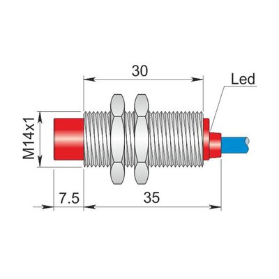 Czujnik indukcyjny Namur, ATEX, model SI14-NE5 LC10 AGD1, Y14000016