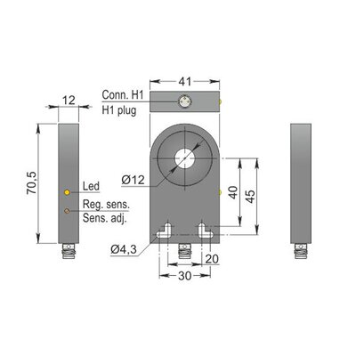 Czujnik indukcyjny Namur, z otworem, ATEX, model SIA12-NE H1 AGD1, YIA000058