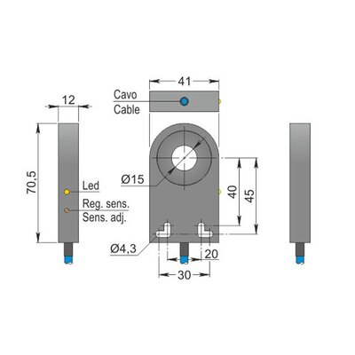 Czujnik indukcyjny Namur, z otworem, ATEX, model SIA15-NE LC10 AGD1, YIA000062