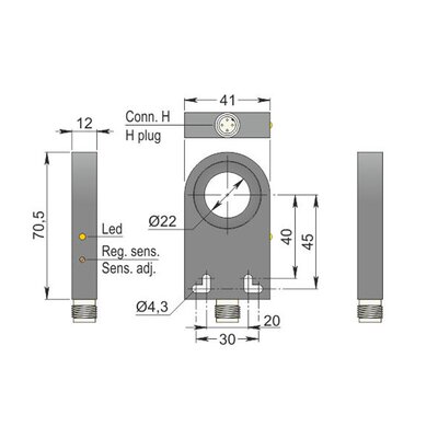 Czujnik indukcyjny Namur, z otworem, ATEX, model SIA22-NE H AGD1, YIA000069