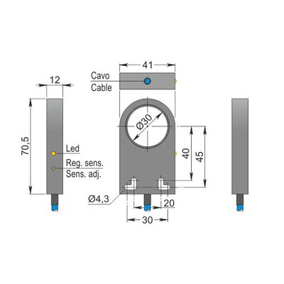 Czujnik indukcyjny Namur, z otworem, ATEX, model SIA30-NE LC10 AGD1, YIA000072