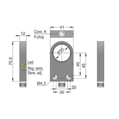 Czujnik indukcyjny Namur, z otworem, ATEX, model SIA30-NE H AGD1, YIA000074