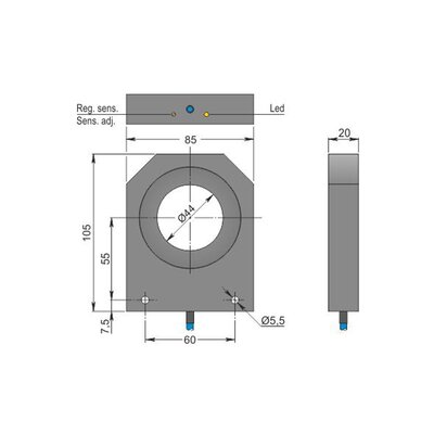 Czujnik indukcyjny Namur, z otworem, ATEX, model SIA44-NE LC10 AGD2, YIA000077