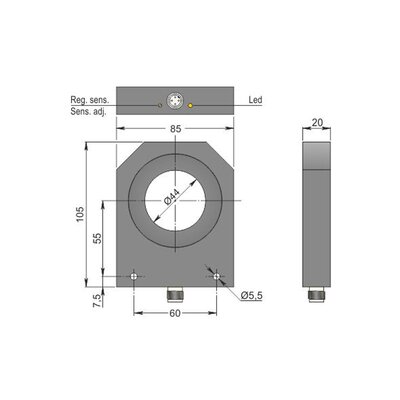 Czujnik indukcyjny Namur, z otworem, ATEX, model SIA44-NE H AGD2, YIA000080