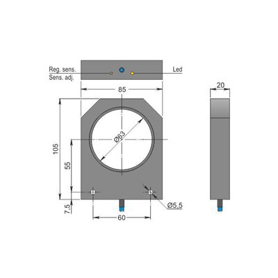 Czujnik indukcyjny Namur, z otworem, ATEX, model SIA63-NE LC10 AGD2, YIA000083