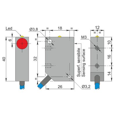 Czujnik indukcyjny Namur, ATEX, model SIP12-NE4 LC10 AGD1, YIP000077