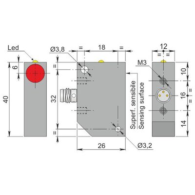 Czujnik indukcyjny Namur, ATEX, model SIP12-NE4 H1 AGD1, YIP000078