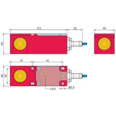 Czujnik indukcyjny Namur, ATEX, model SIP40-NE20 LC10 AGD1, YIP000095