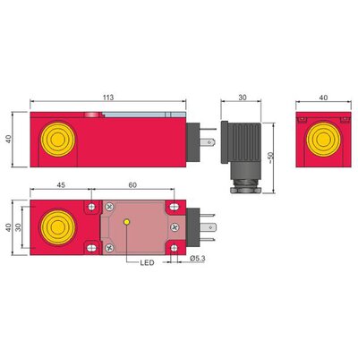 Czujnik indukcyjny Namur, ATEX, model SIP40-NE20 K AGD2, YIP000096