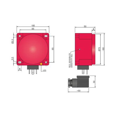 Czujnik indukcyjny Namur, ATEX, model SIQ80-NE50 K AGD2, YIP000100