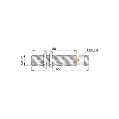 Czujnik indukcyjny z metalowym czołem SMF12-C3 PNP NO H, SIM000015