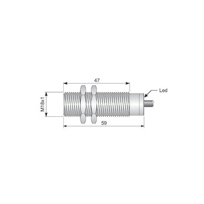 Czujnik indukcyjny z metalowym czołem SMF18-C5 NPN/PNP NC LC10, SIM000058
