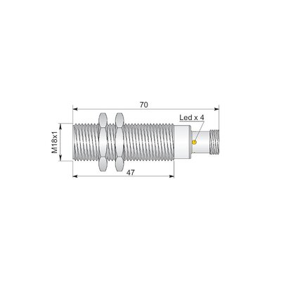 Czujnik indukcyjny z metalowym czołem SMF18-C5 PNP NO H, SIM000051