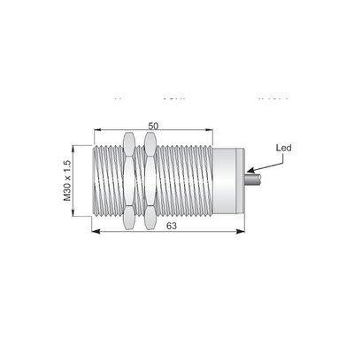 Czujnik indukcyjny z metalowym czołem SMF30-C10 NPN/PNP NC LC10, SIM000094